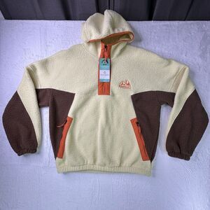 MARMOT MEN'S SUPER AROS FLEECE HOODY JACKET MEN Small WHEAT/PINECONE/TANGELO